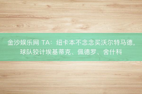 金沙娱乐网 TA：纽卡本不念念买沃尔特马德，球队狡计埃基蒂克、佩德罗、舍什科