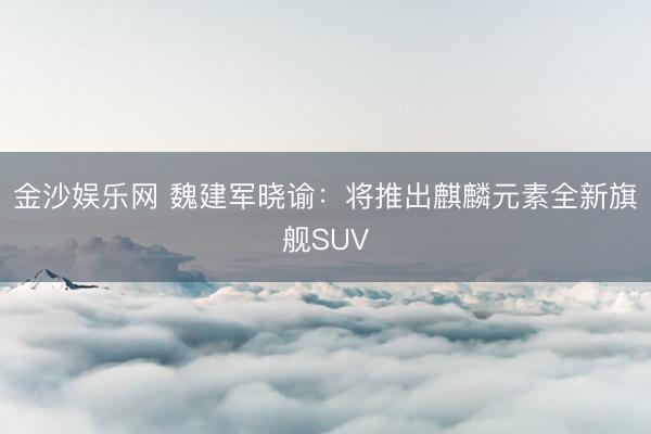 金沙娱乐网 魏建军晓谕：将推出麒麟元素全新旗舰SUV