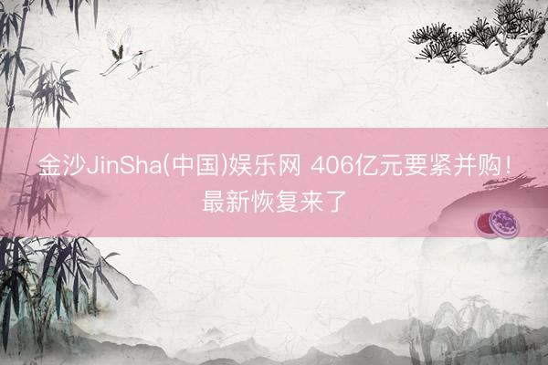 金沙JinSha(中国)娱乐网 406亿元要紧并购!最新恢复来了
