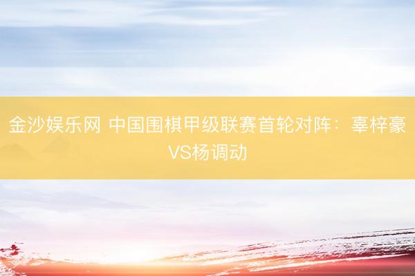 金沙娱乐网 中国围棋甲级联赛首轮对阵：辜梓豪VS杨调动