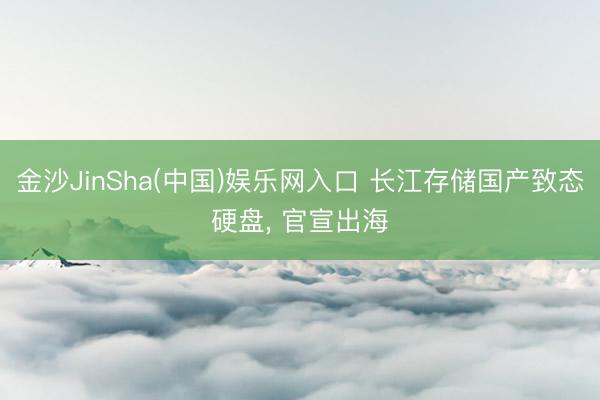 金沙JinSha(中国)娱乐网入口 长江存储国产致态硬盘， 官宣出海