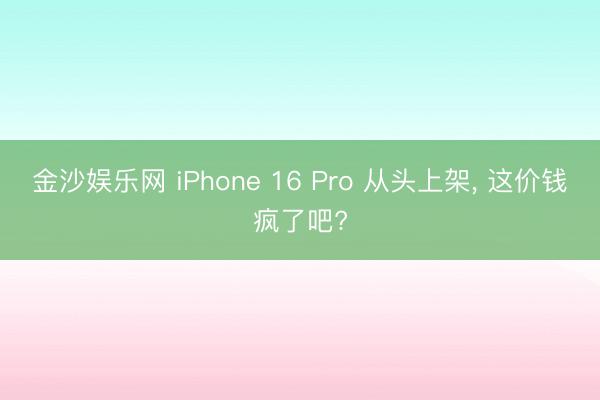 金沙娱乐网 iPhone 16 Pro 从头上架， 这价钱疯了吧?
