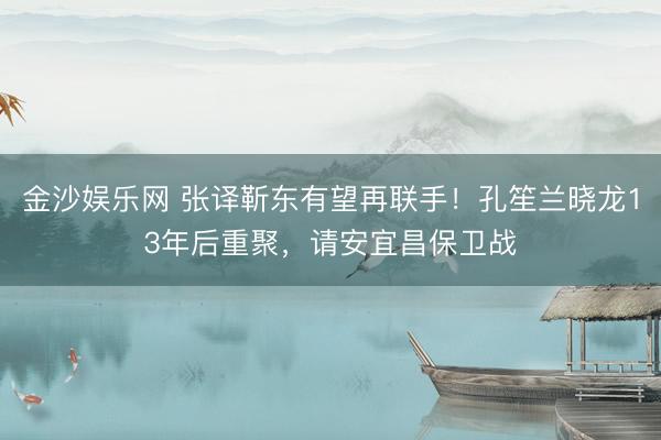 金沙娱乐网 张译靳东有望再联手！孔笙兰晓龙13年后重聚，请安宜昌保卫战