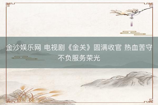 金沙娱乐网 电视剧《金关》圆满收官 热血苦守不负服务荣光