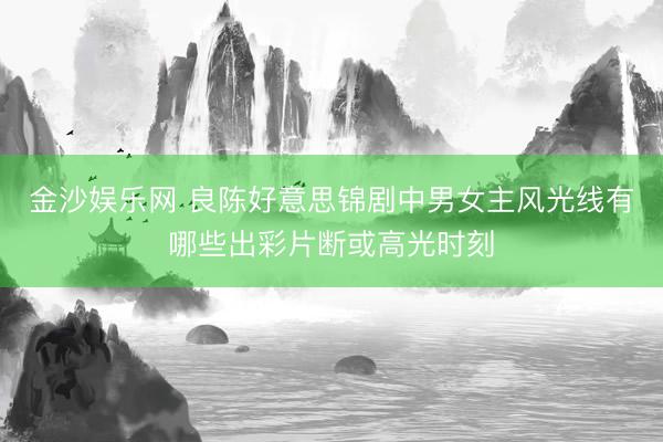金沙娱乐网 良陈好意思锦剧中男女主风光线有哪些出彩片断或高光时刻