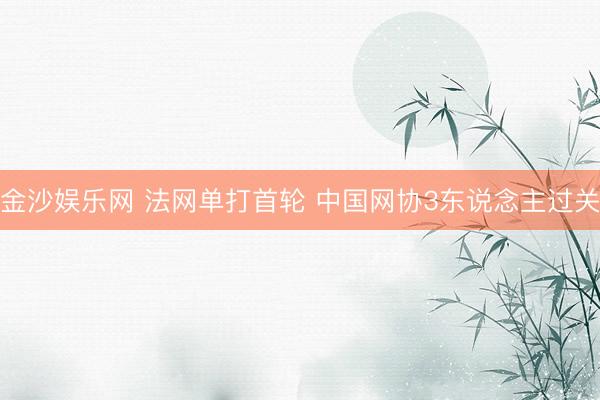 金沙娱乐网 法网单打首轮 中国网协3东说念主过关